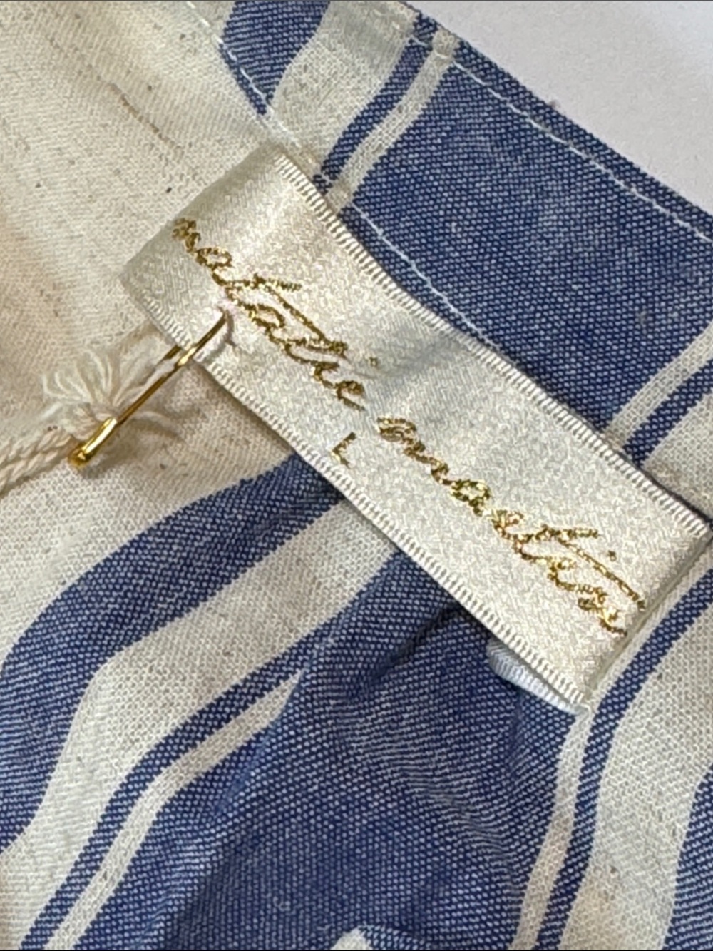 NWT NATALIE MARTIN Collection Sammie French Striped Blue Cream Maxi Dress LG - Picture 6 of 16